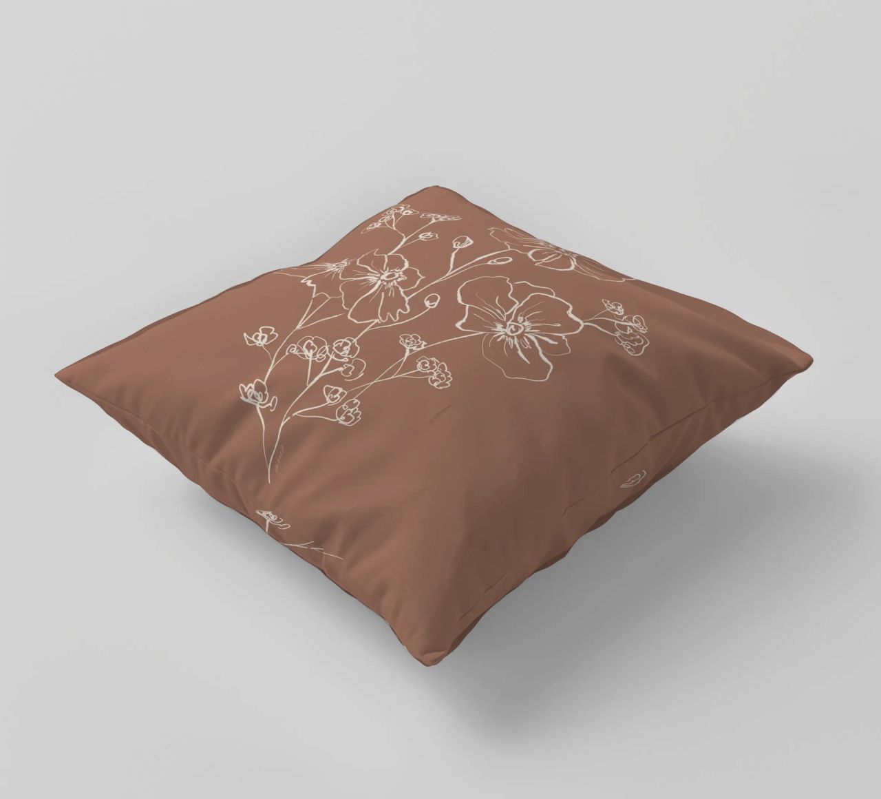 Wild Roses Bouquet - Mocha Mousse Kissen von anisillustration
