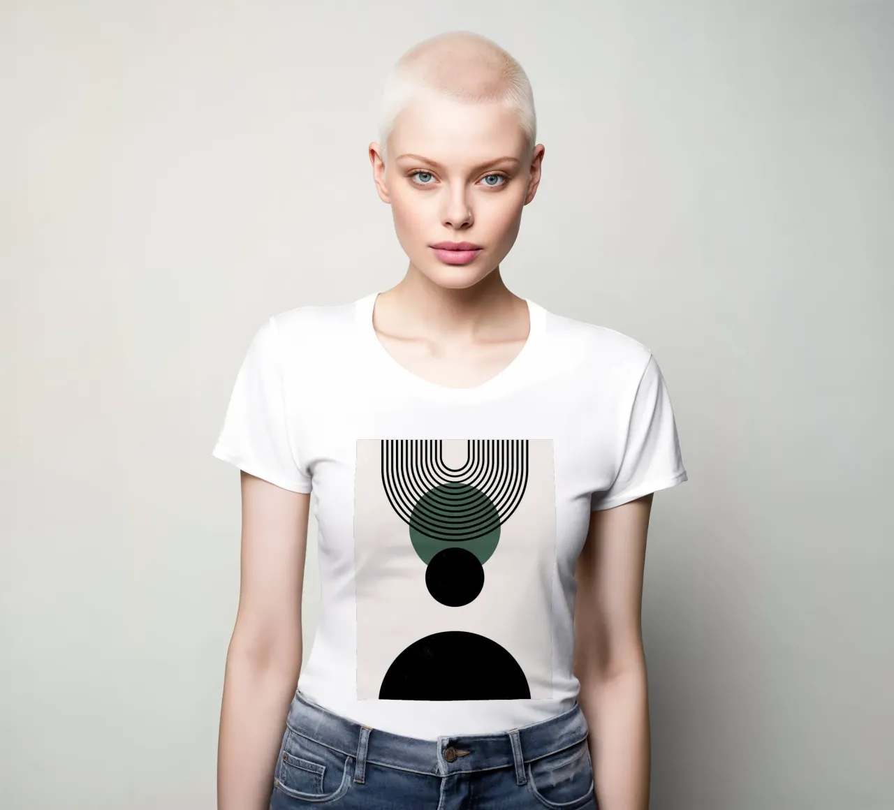 Boho circles & lines - timeless & elegant women's fitted t-shirt by Whole©