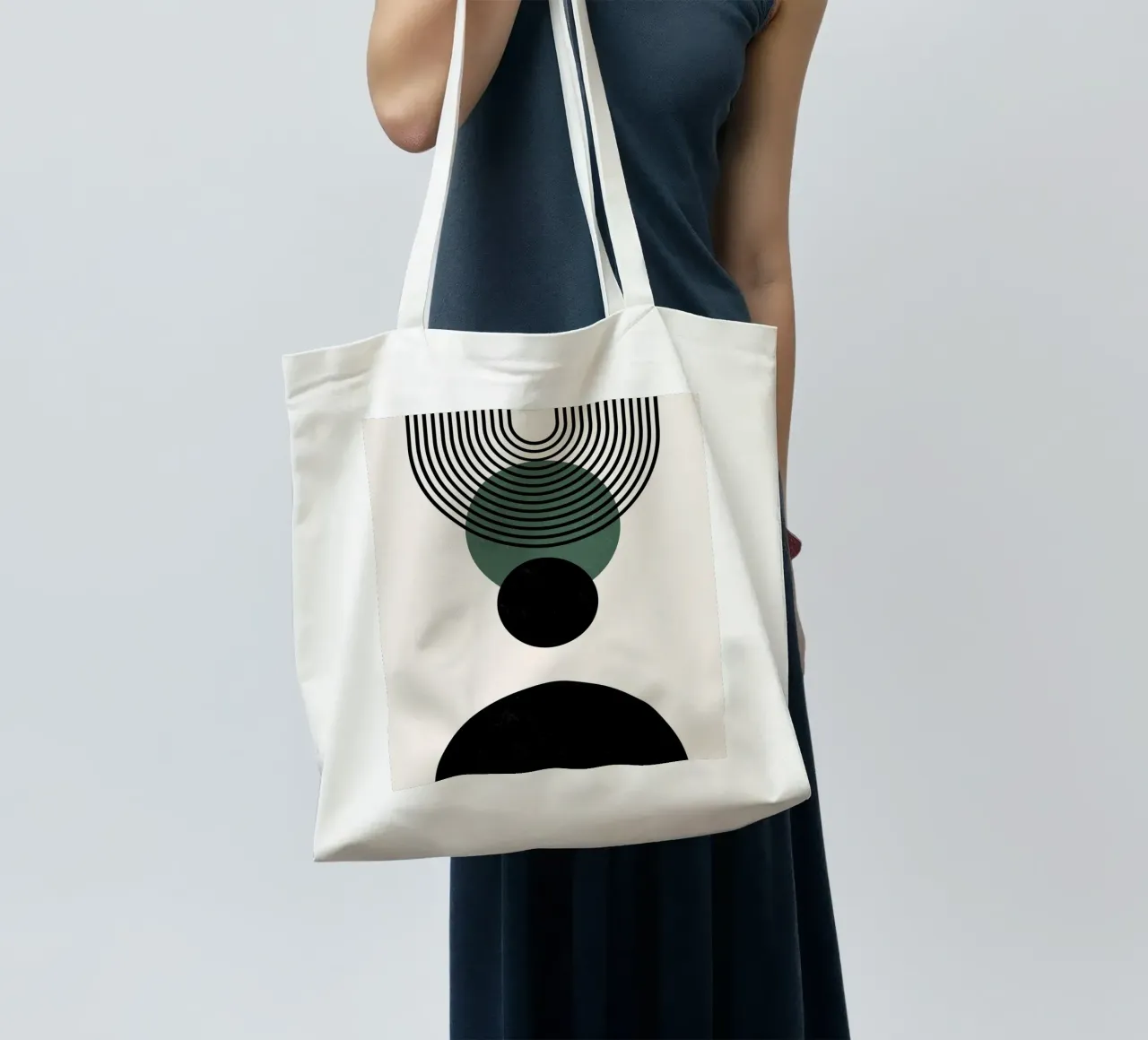 Boho circles & lines - timeless & elegant tote bag by Whole©