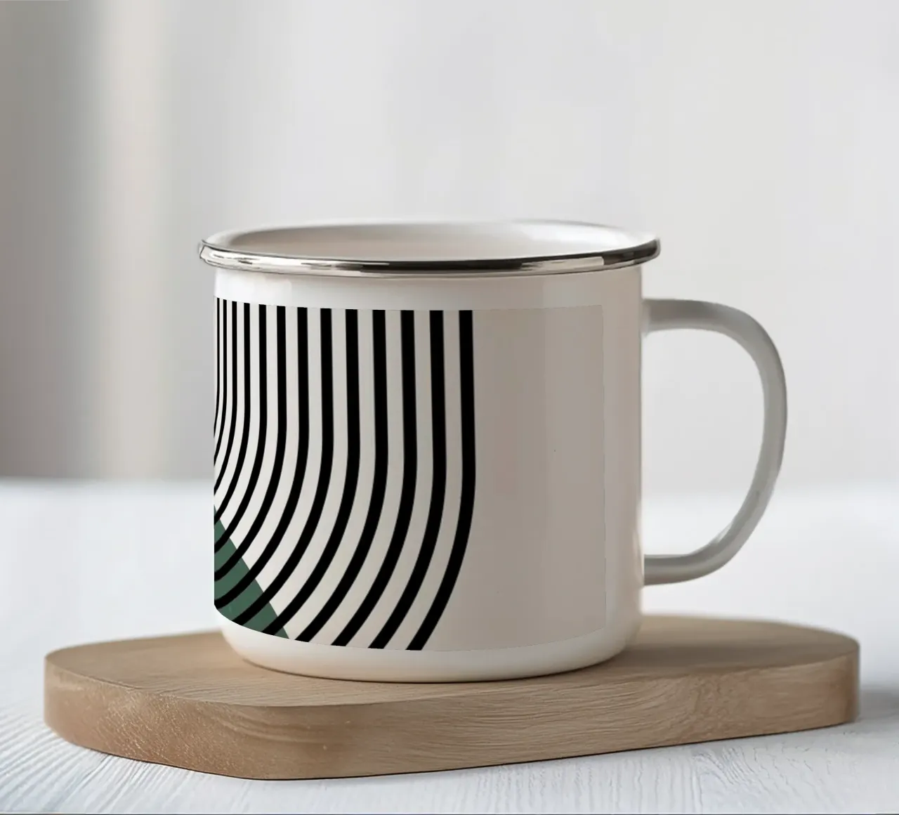 Boho Kreise & Linien – Zeitlos & Elegant Emaille Tasse von Whole©