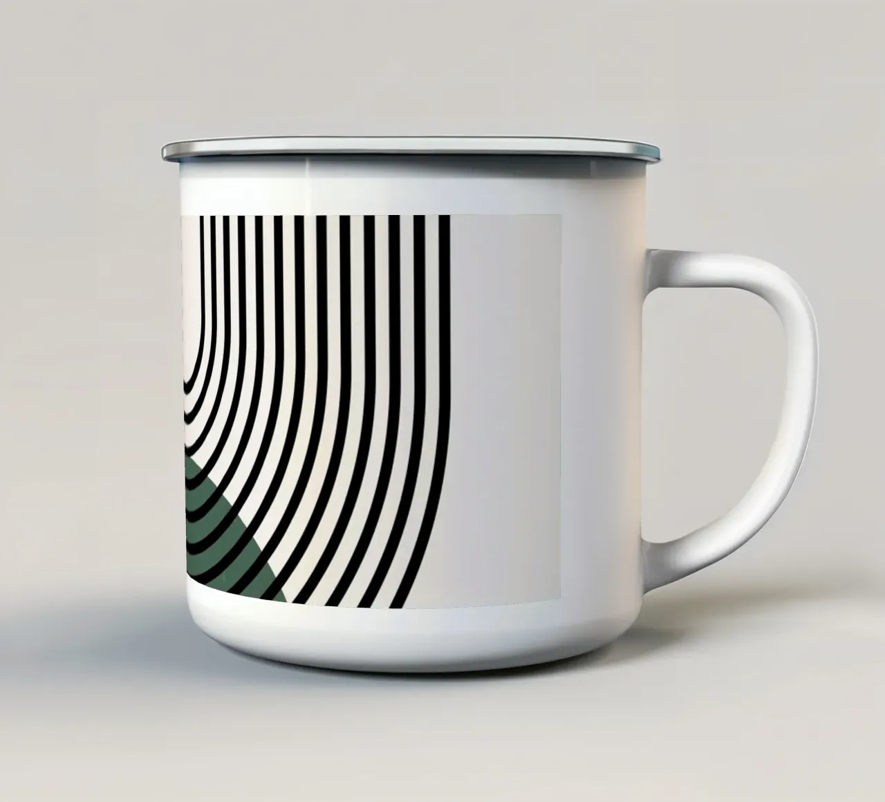 Boho Kreise & Linien – Zeitlos & Elegant Emaille Tasse von Whole©