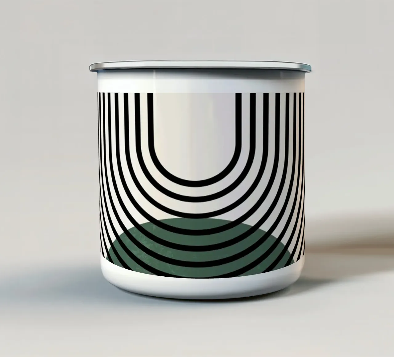 Boho Kreise & Linien – Zeitlos & Elegant Emaille Tasse von Whole©