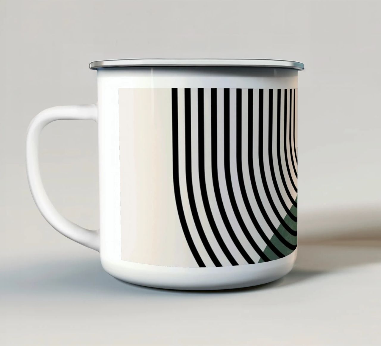 Boho circles & lines - timeless & elegant enamel mug by Whole©