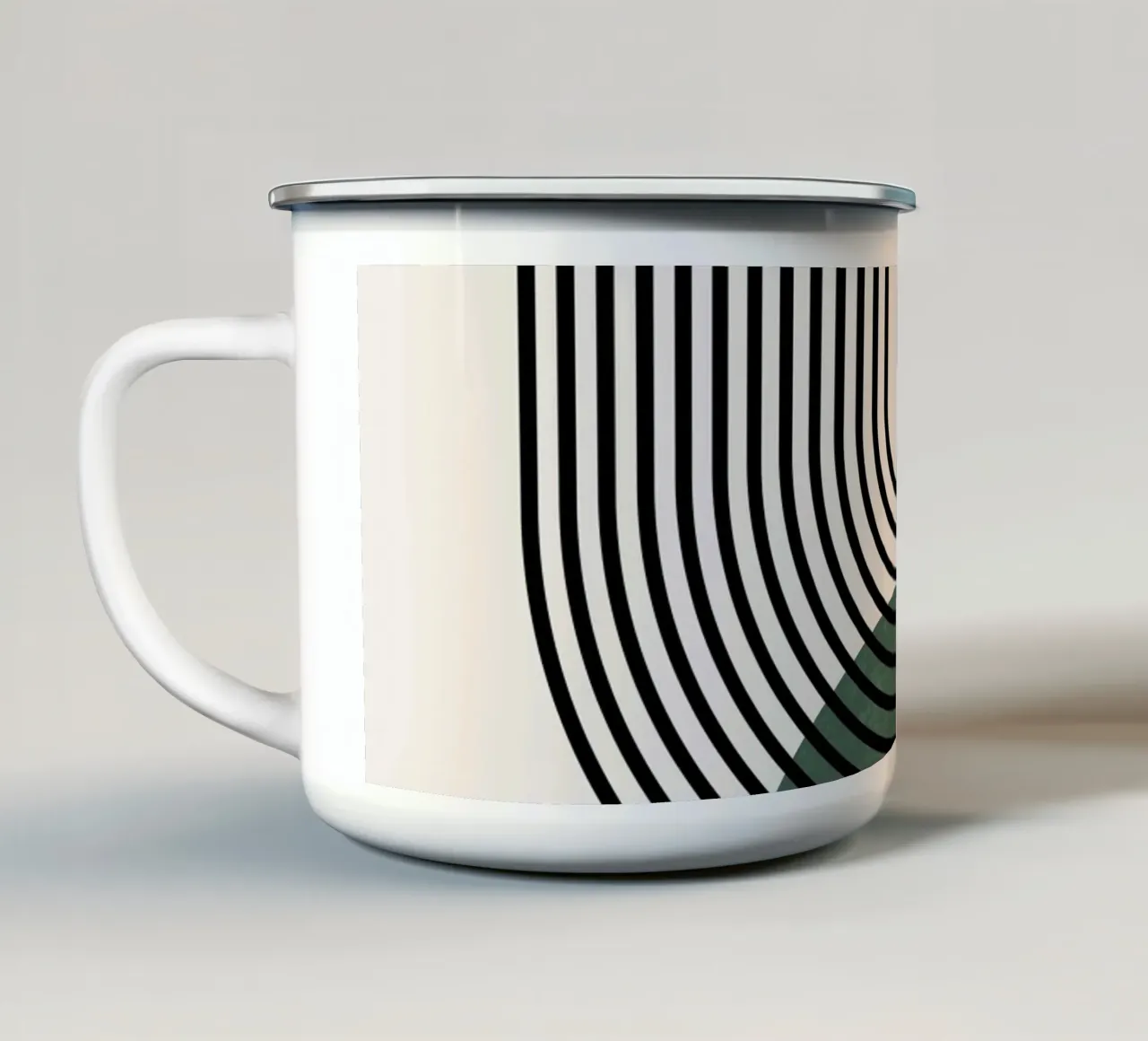Boho Kreise & Linien – Zeitlos & Elegant Emaille Tasse von Whole©