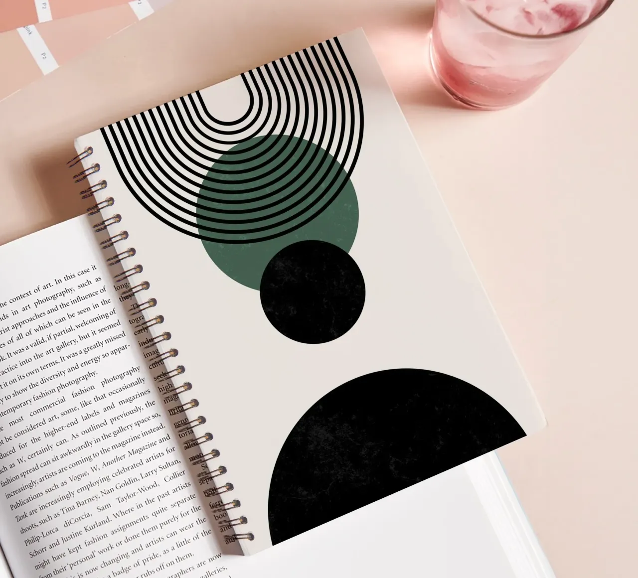Boho circles & lines - timeless & elegant spiral notebook by Whole©