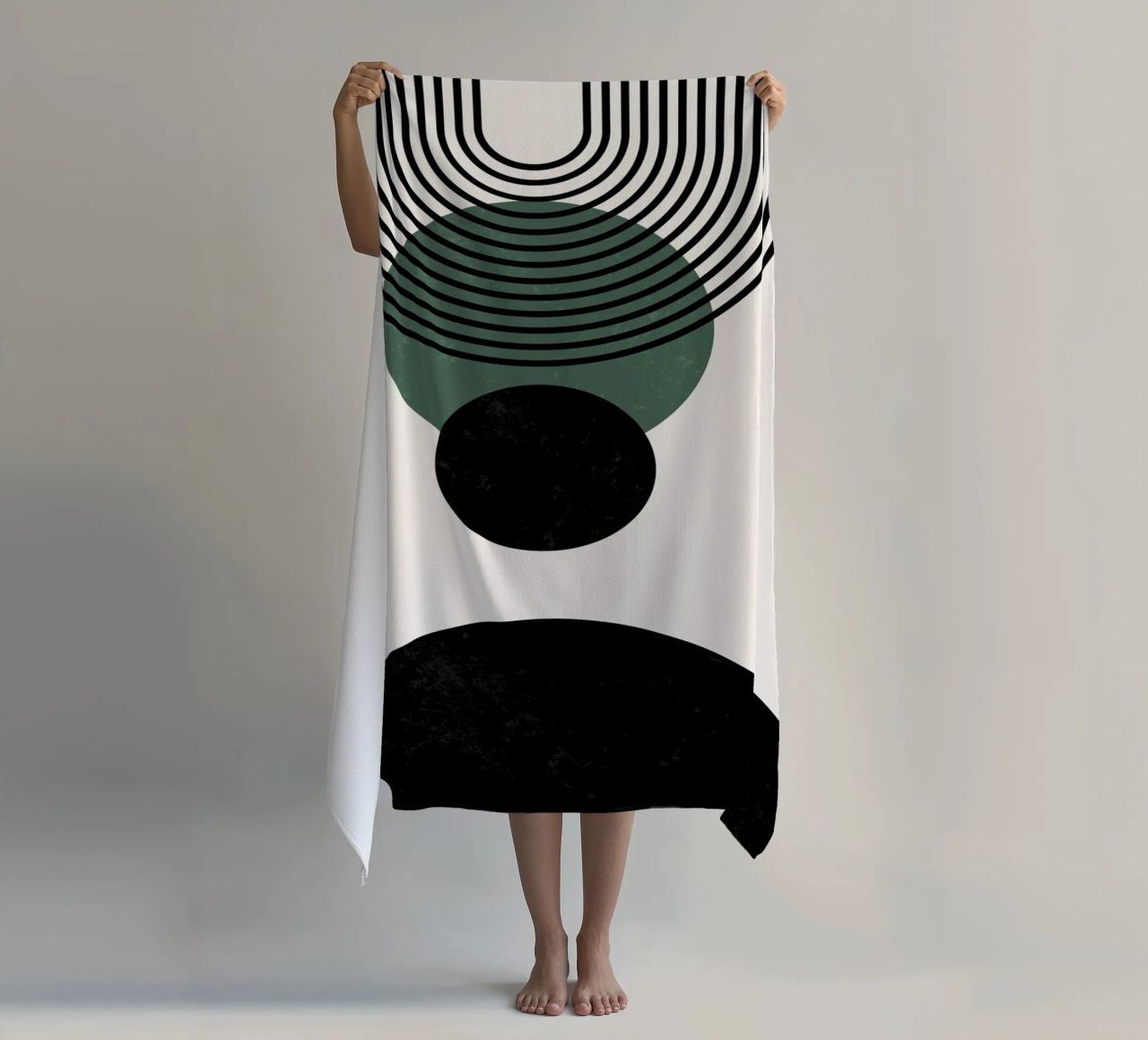 Boho circles & lines - timeless & elegant beach towel by Whole©