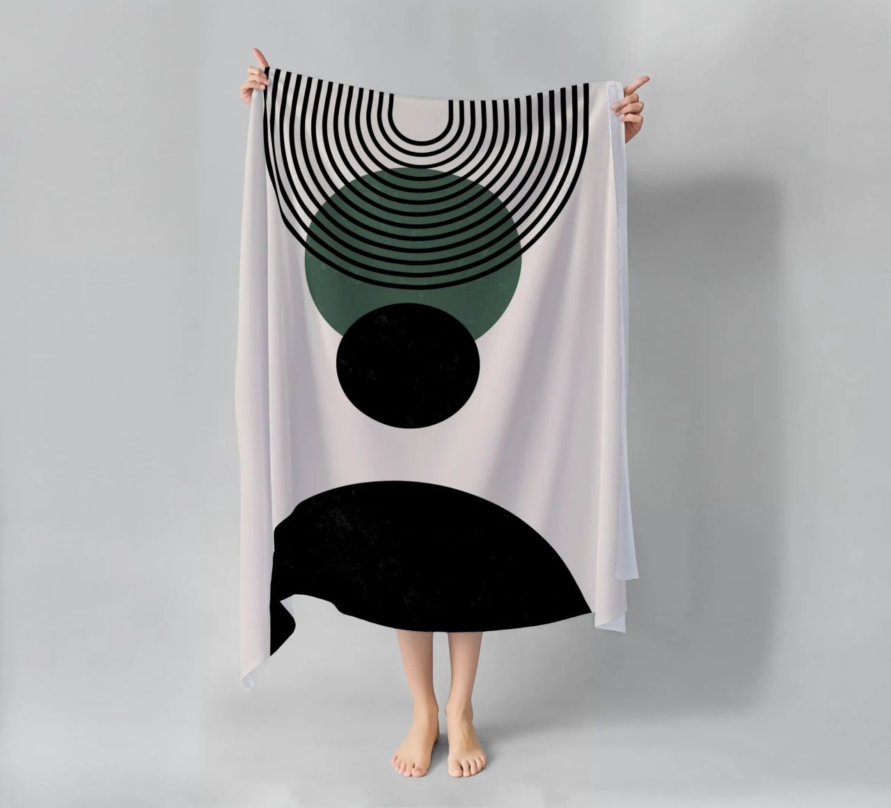 Boho circles & lines - timeless & elegant beach towel by Whole©