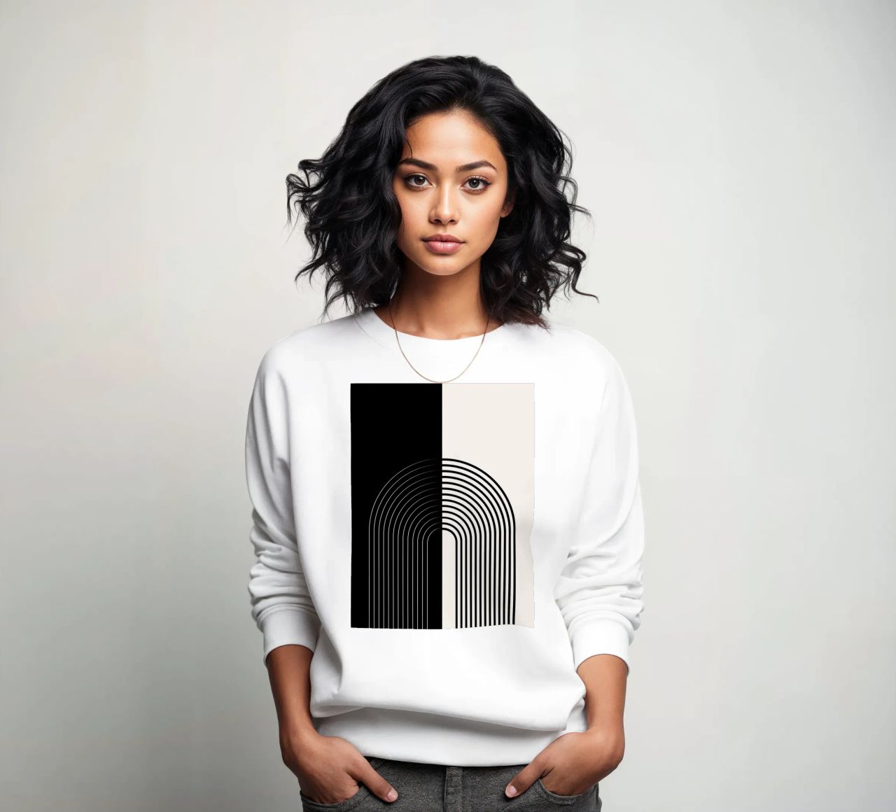 Art linéaire minimaliste - noir & blanc sweat de Whole©