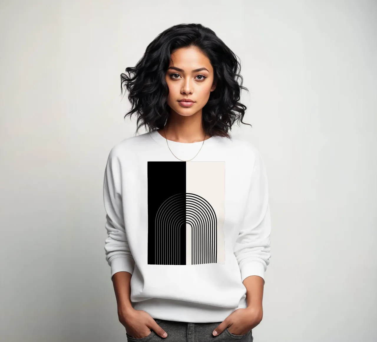 Line art minimalista - bianco e nero felpa da Whole©