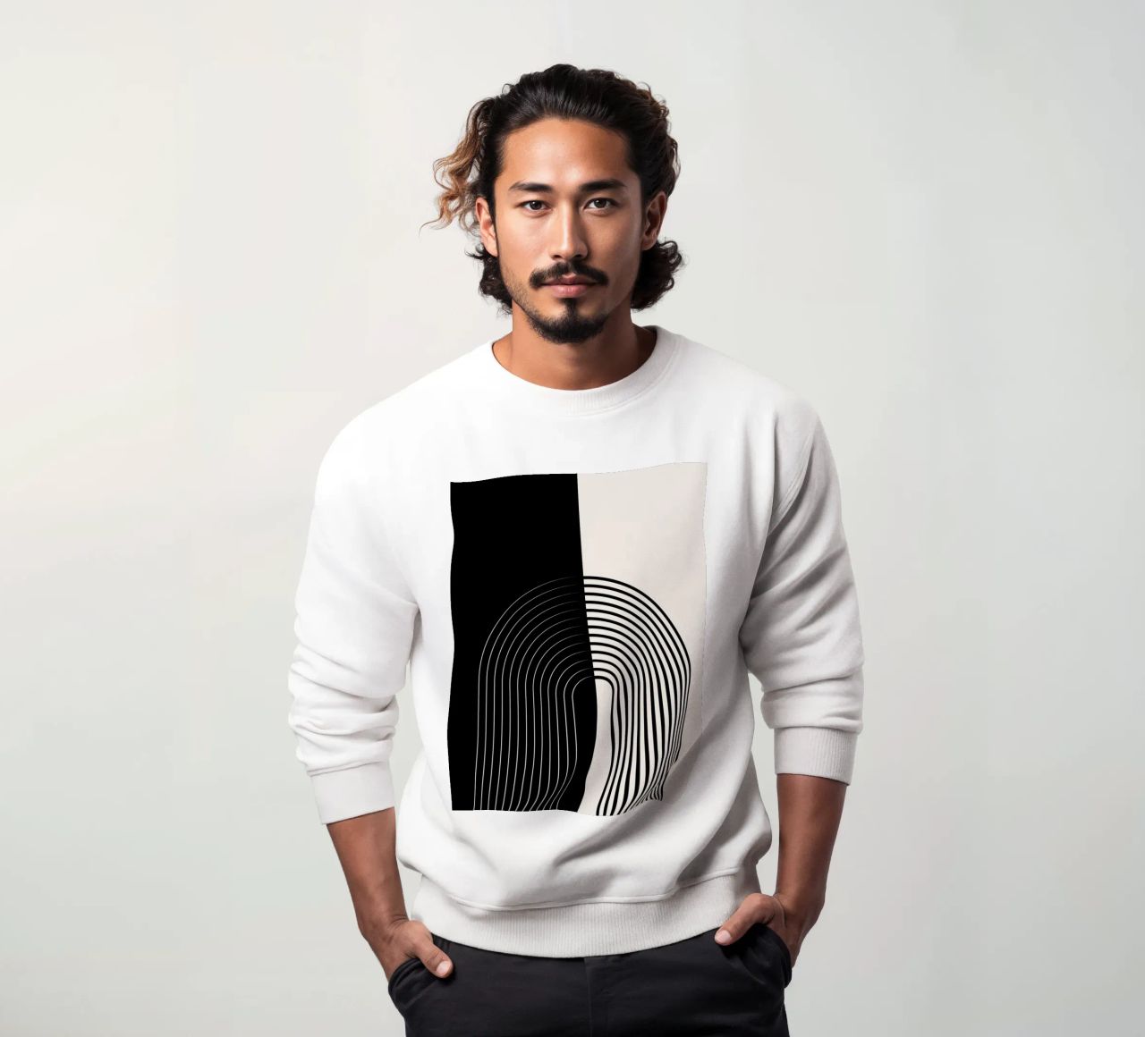 Art linéaire minimaliste - noir & blanc sweat de Whole©