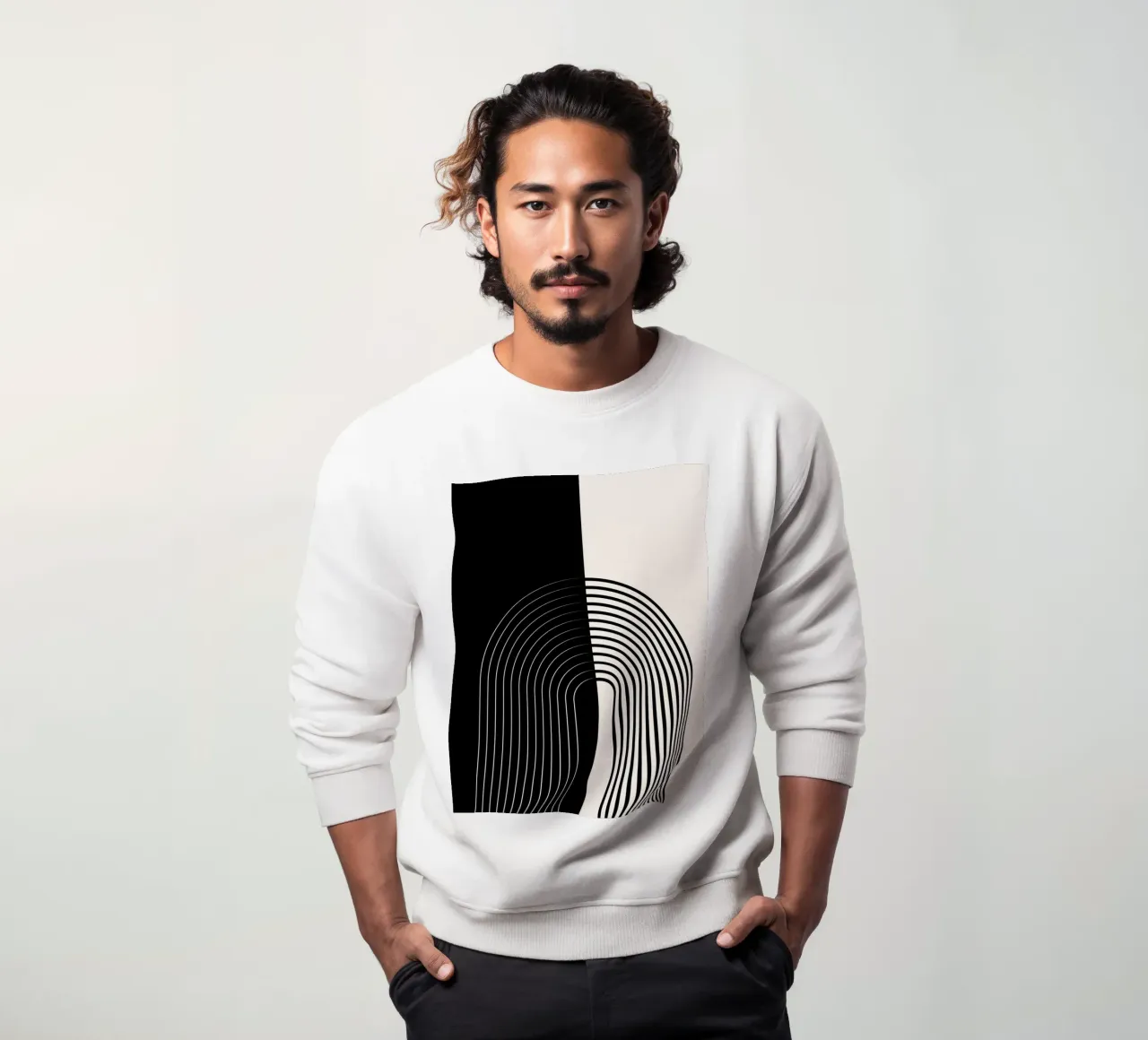 Line art minimalista - bianco e nero felpa da Whole©