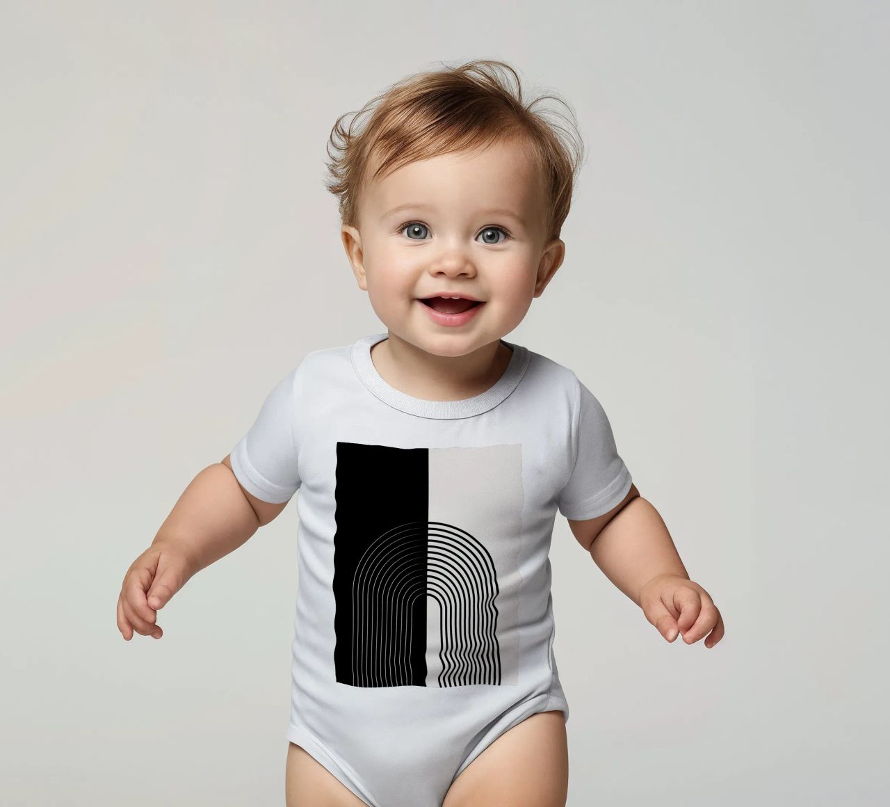 Art linéaire minimaliste - noir & blanc body bébé de Whole©