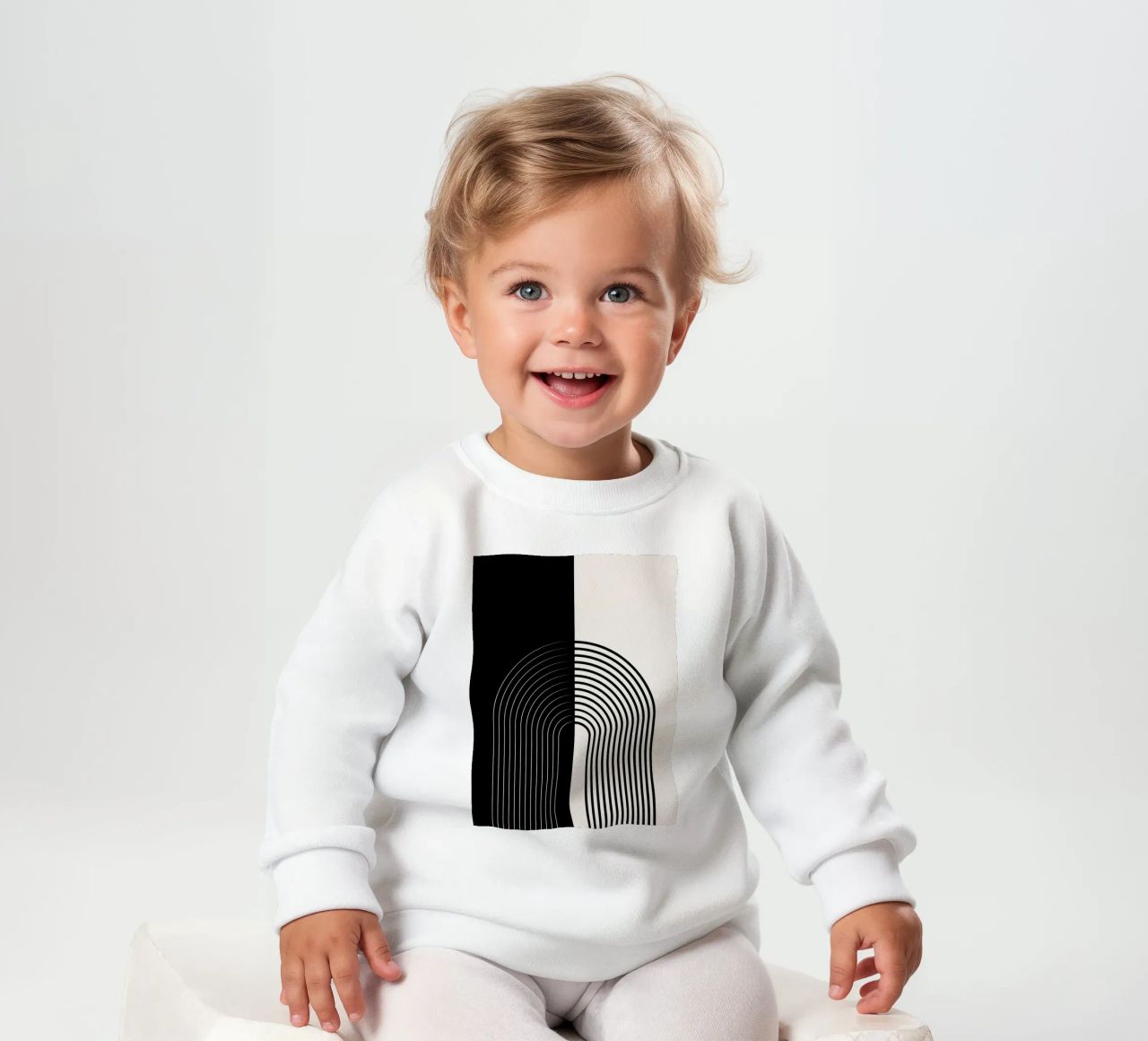Art linéaire minimaliste - noir & blanc sweat pour bébé de Whole©