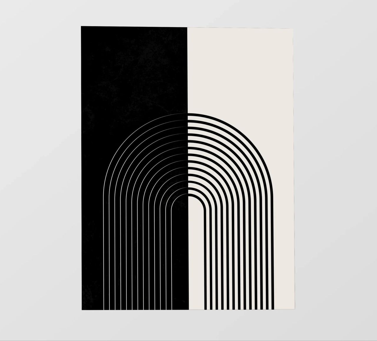Art linéaire minimaliste - noir & blanc bâche pvc de Whole©