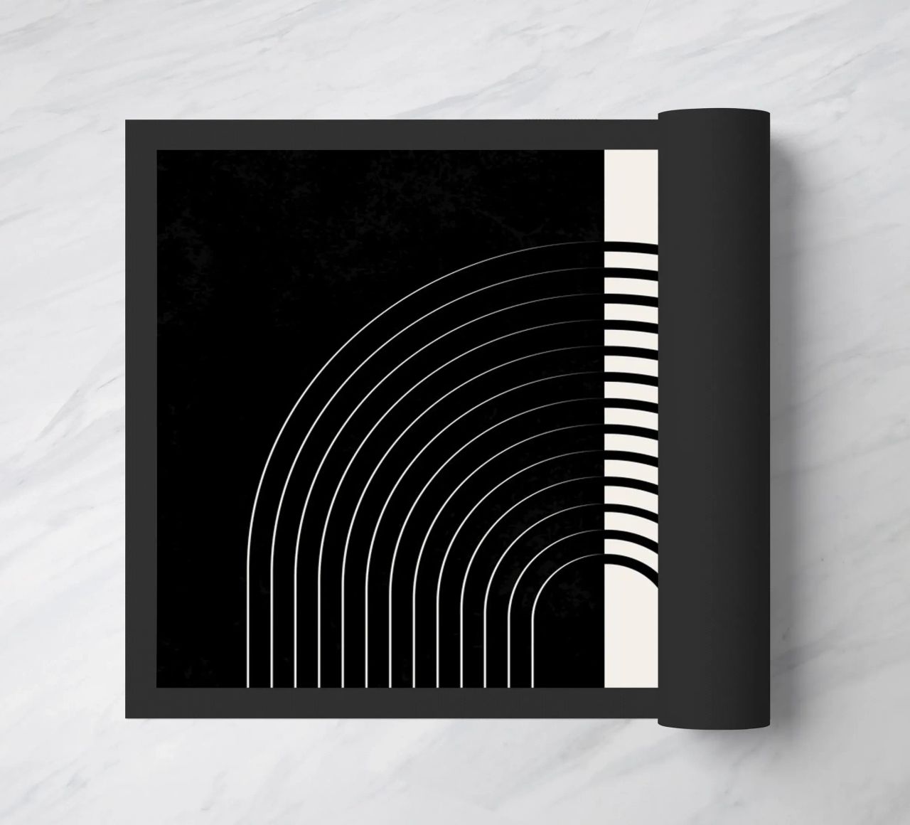 Art linéaire minimaliste - noir & blanc paillasson de Whole©