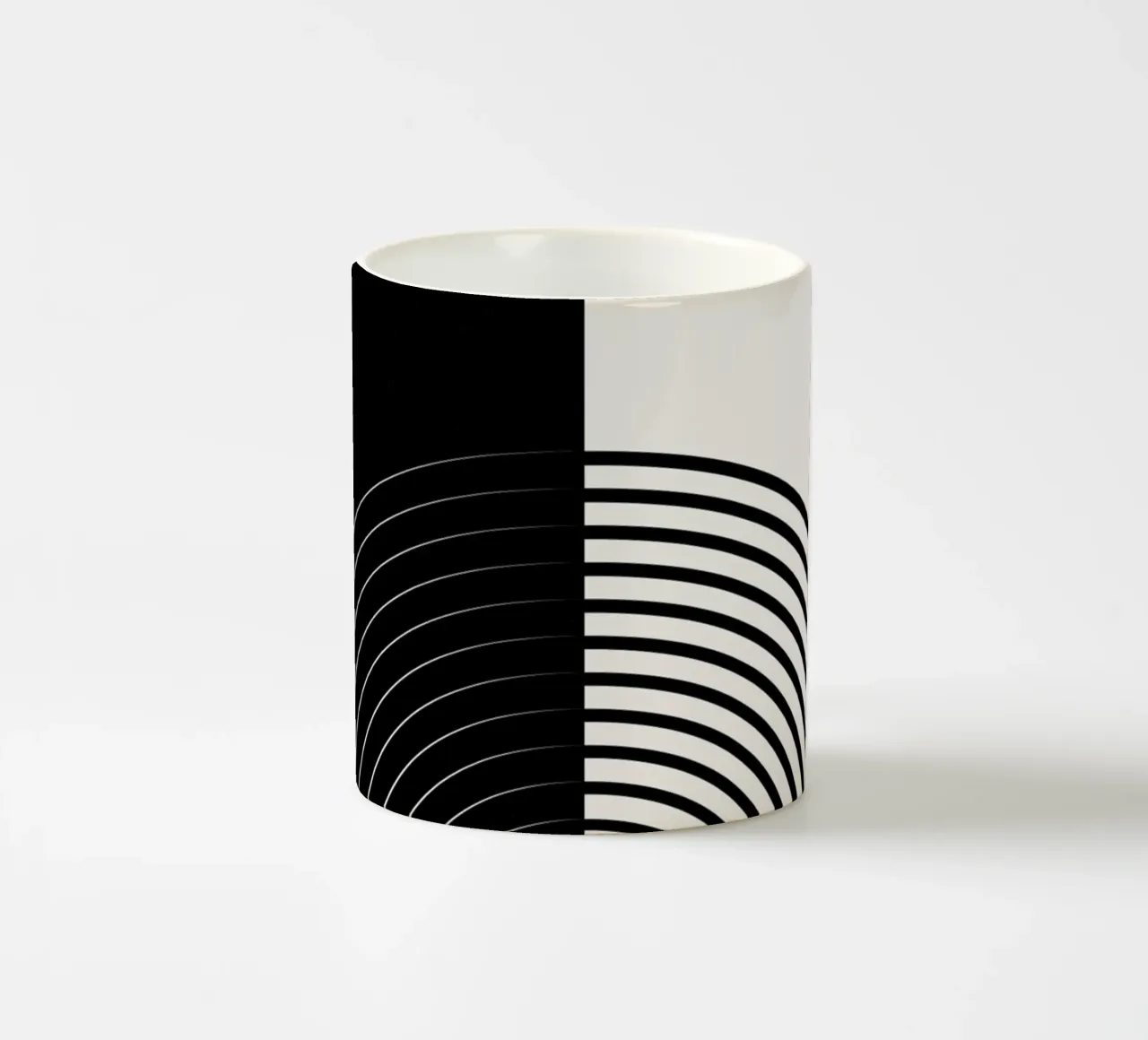 Minimalist line art - black & white ceramic mug by Whole©