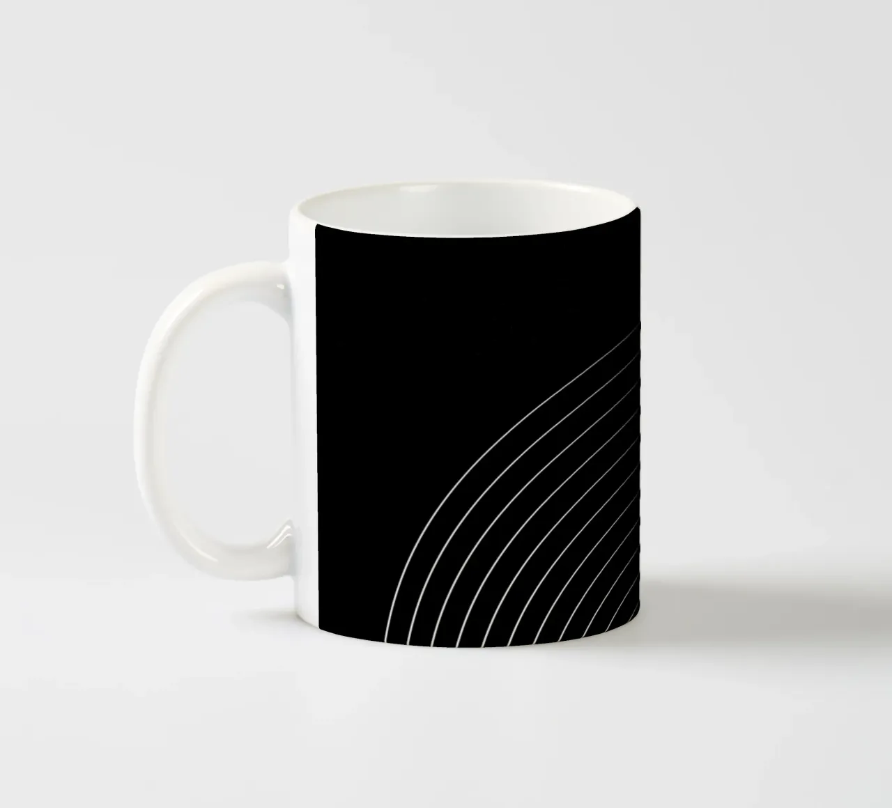 Minimalist line art - black & white ceramic mug by Whole©