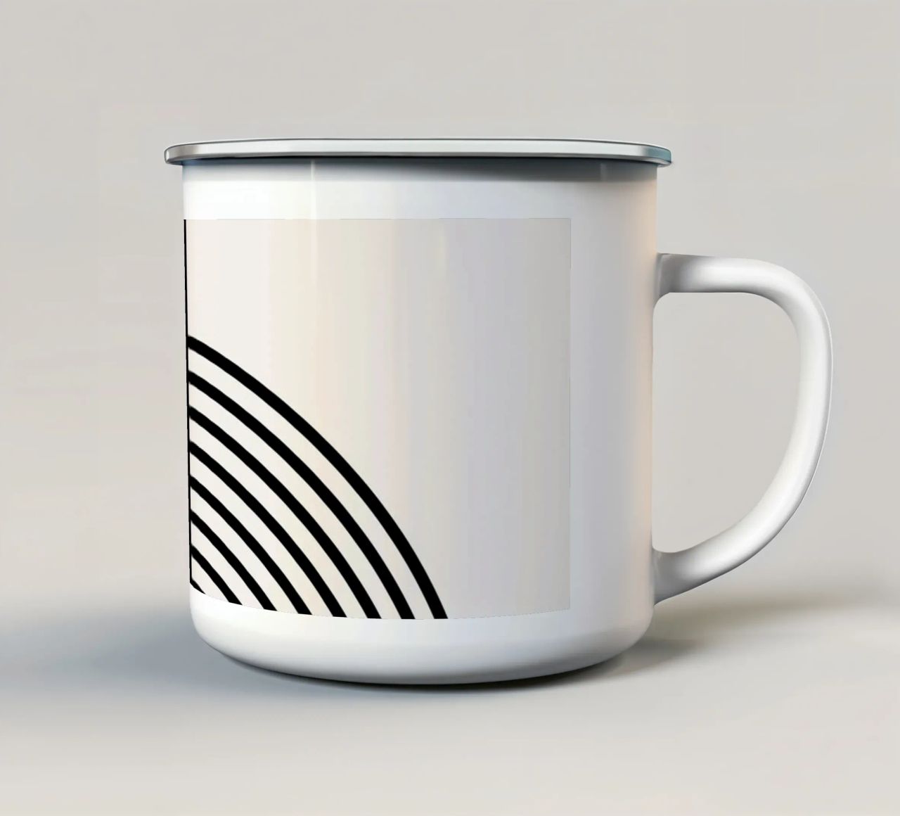 Art linéaire minimaliste - noir & blanc mug en émail de Whole©