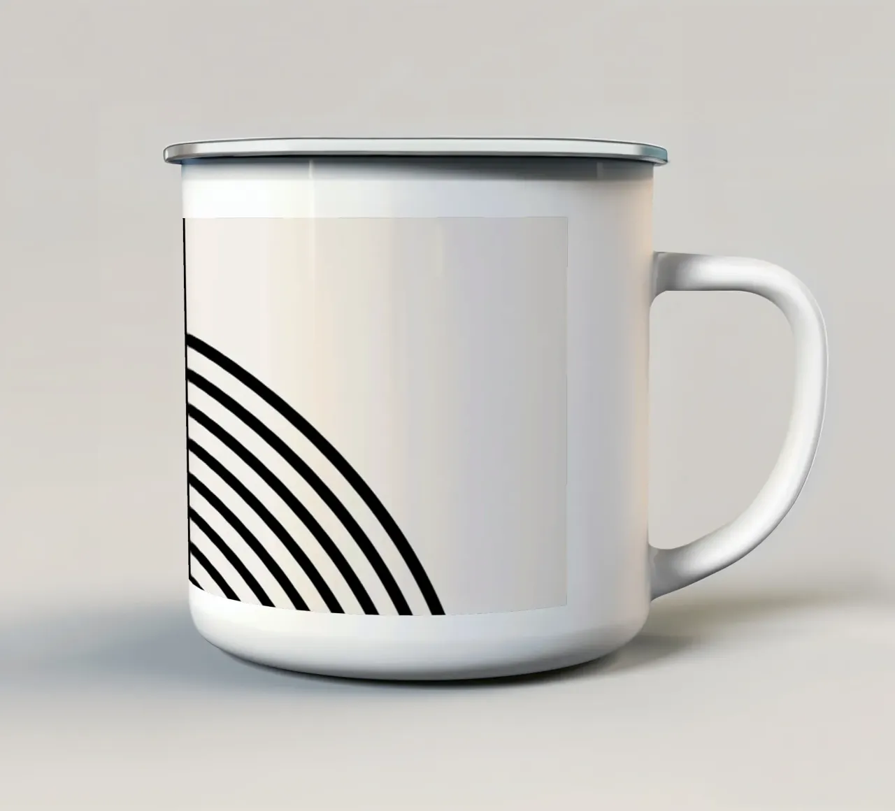Line art minimalista - bianco e nero tazza in smalto da Whole©