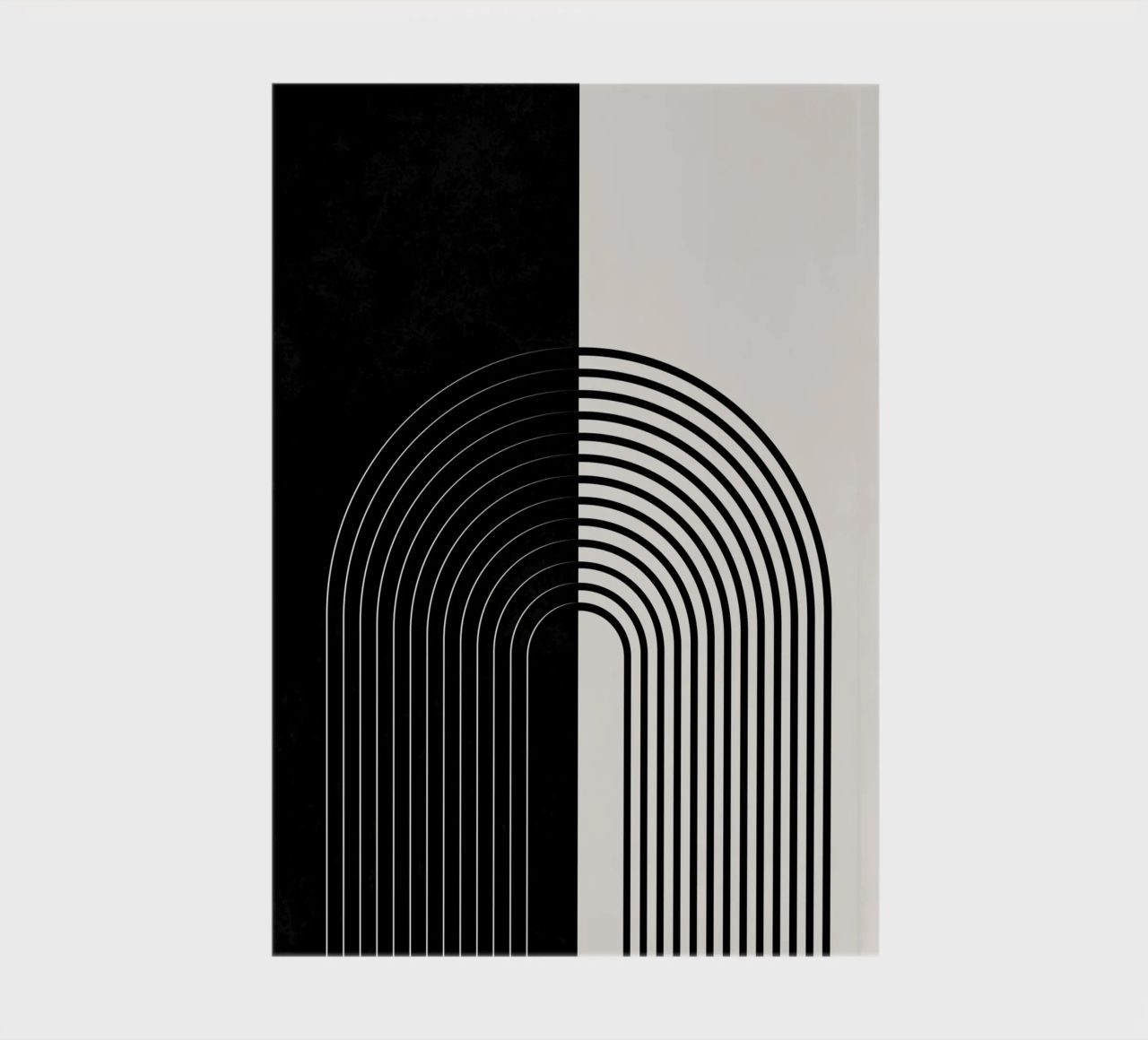 Art linéaire minimaliste - noir & blanc carnet de notes de Whole©