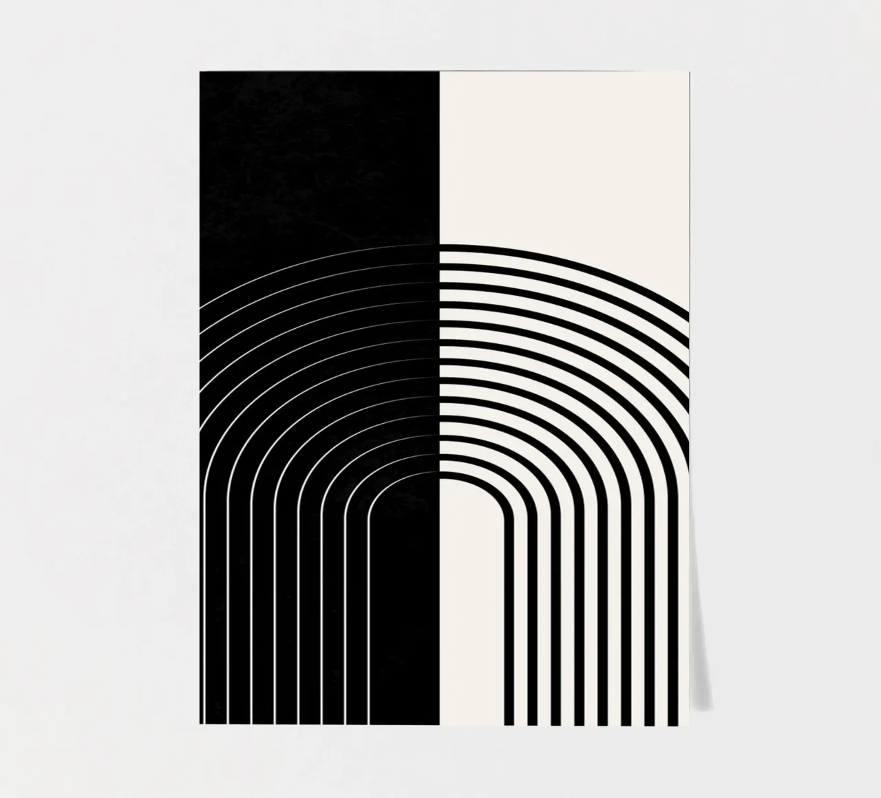 Line art minimalista - bianco e nero foglio adesivo da Whole©