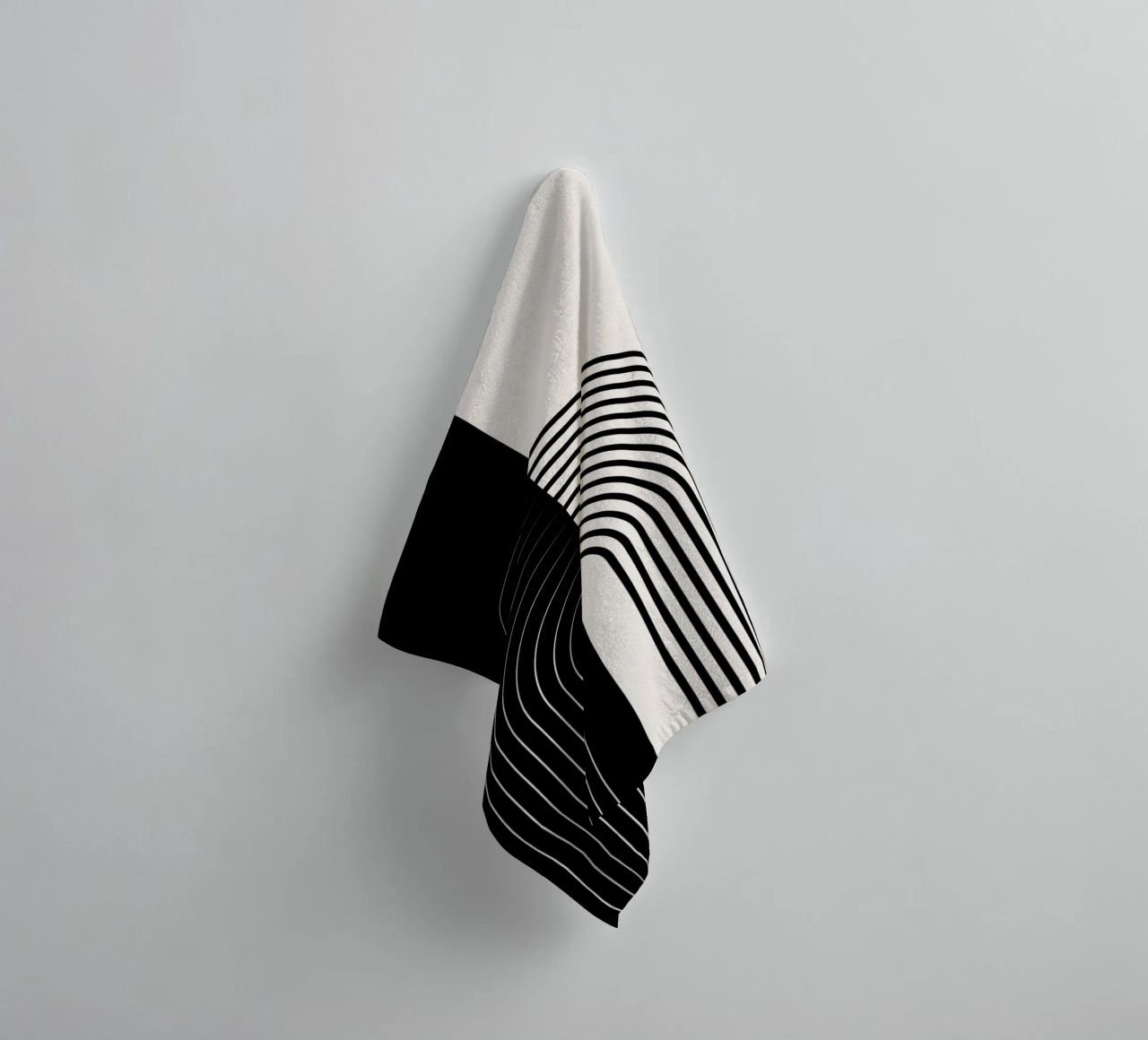 Art linéaire minimaliste - noir & blanc serviette de bain de Whole©