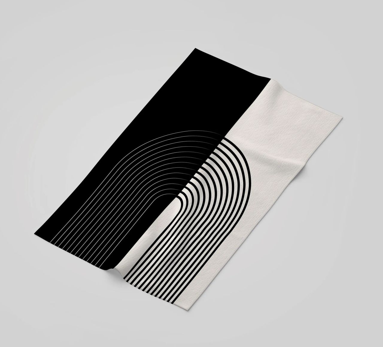 Art linéaire minimaliste - noir & blanc serviette de plage de Whole©