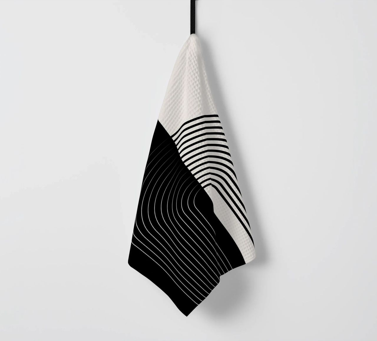 Art linéaire minimaliste - noir & blanc torchon de Whole©