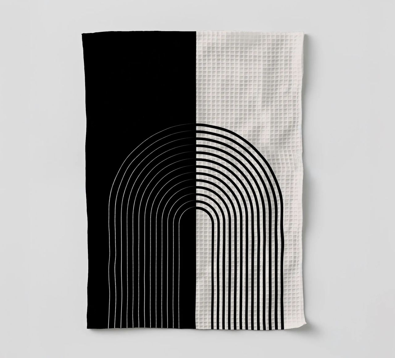 Art linéaire minimaliste - noir & blanc torchon de Whole©