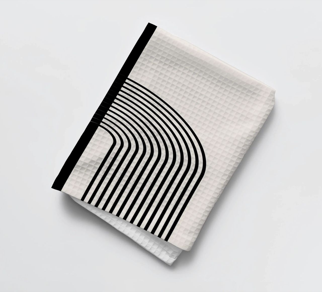 Art linéaire minimaliste - noir & blanc torchon de Whole©