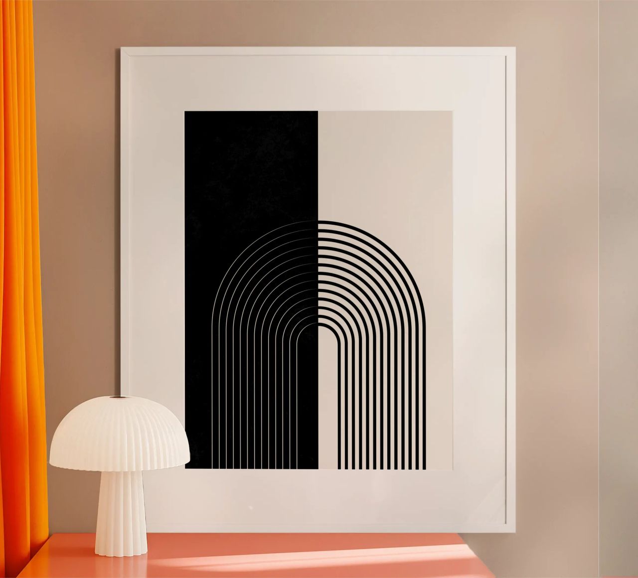Art linéaire minimaliste - noir & blanc poster de Whole©