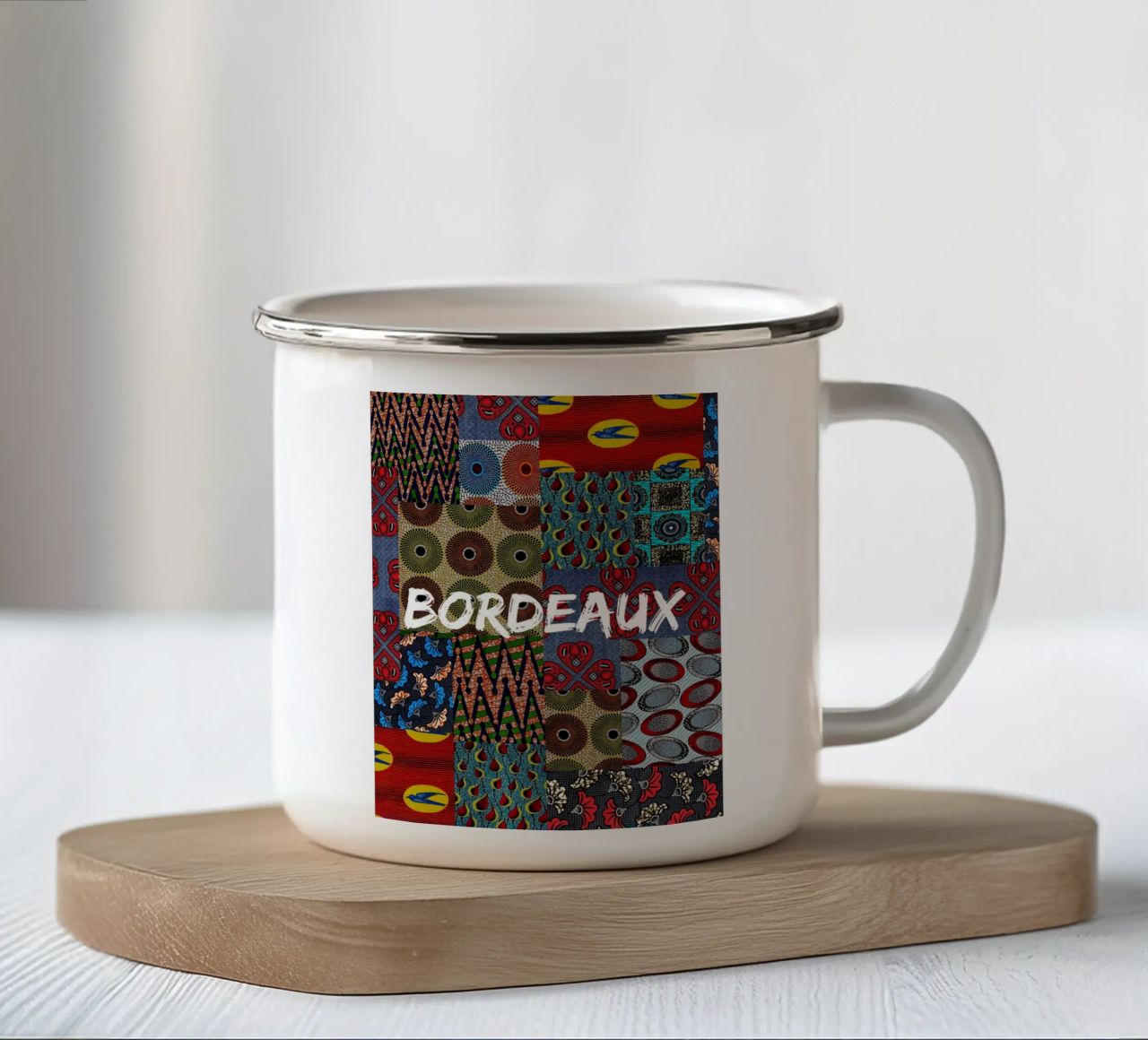 Bordeaux tazza in smalto da Mathudace Créas