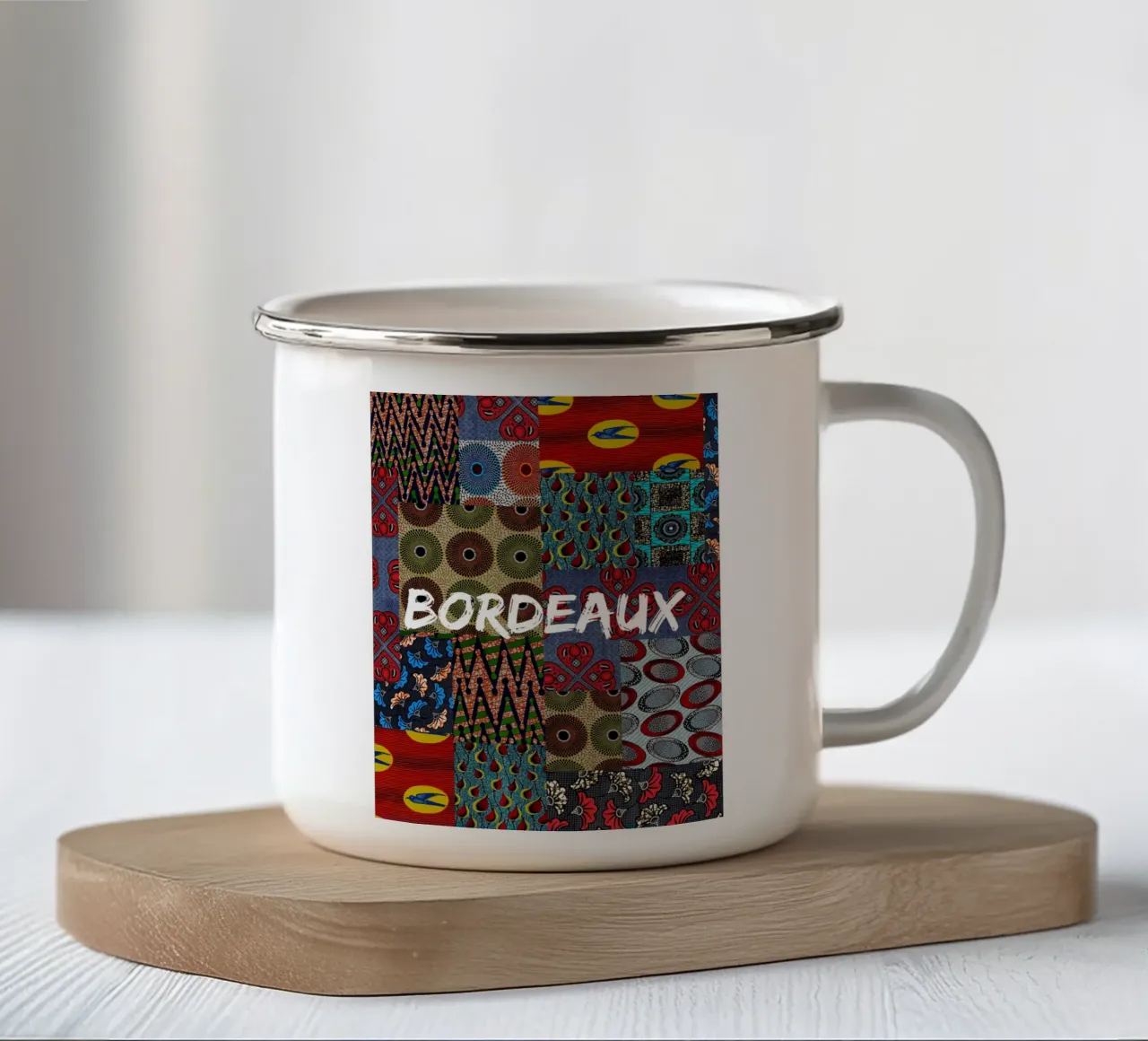 Bordeaux tazza in smalto da Mathudace Créas