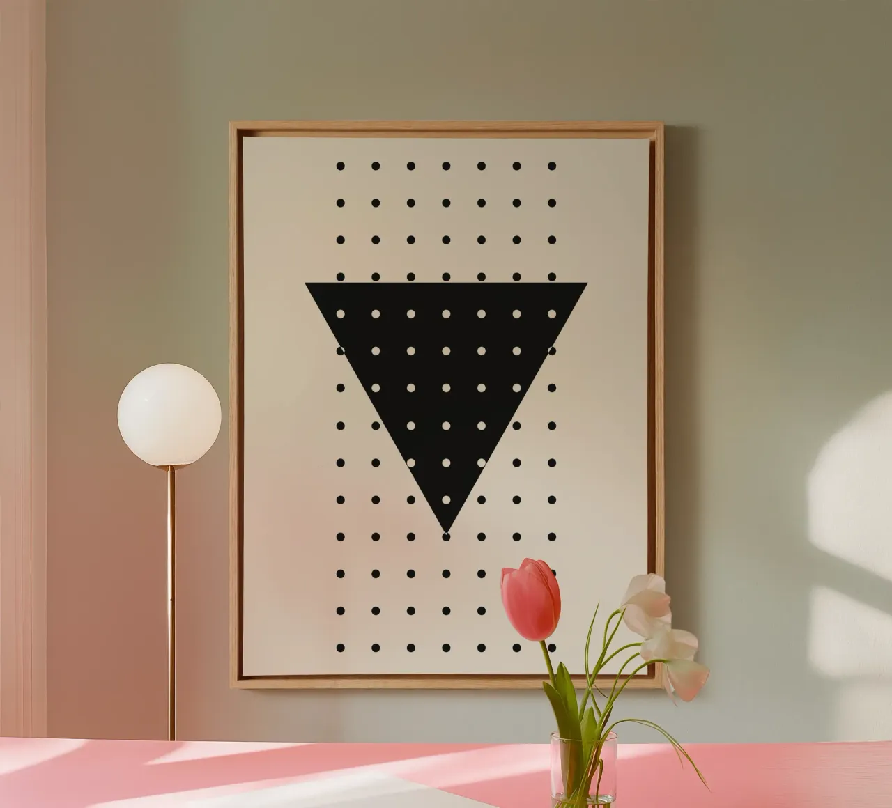 Dotted triangle - Geometric art canvas by Whole©