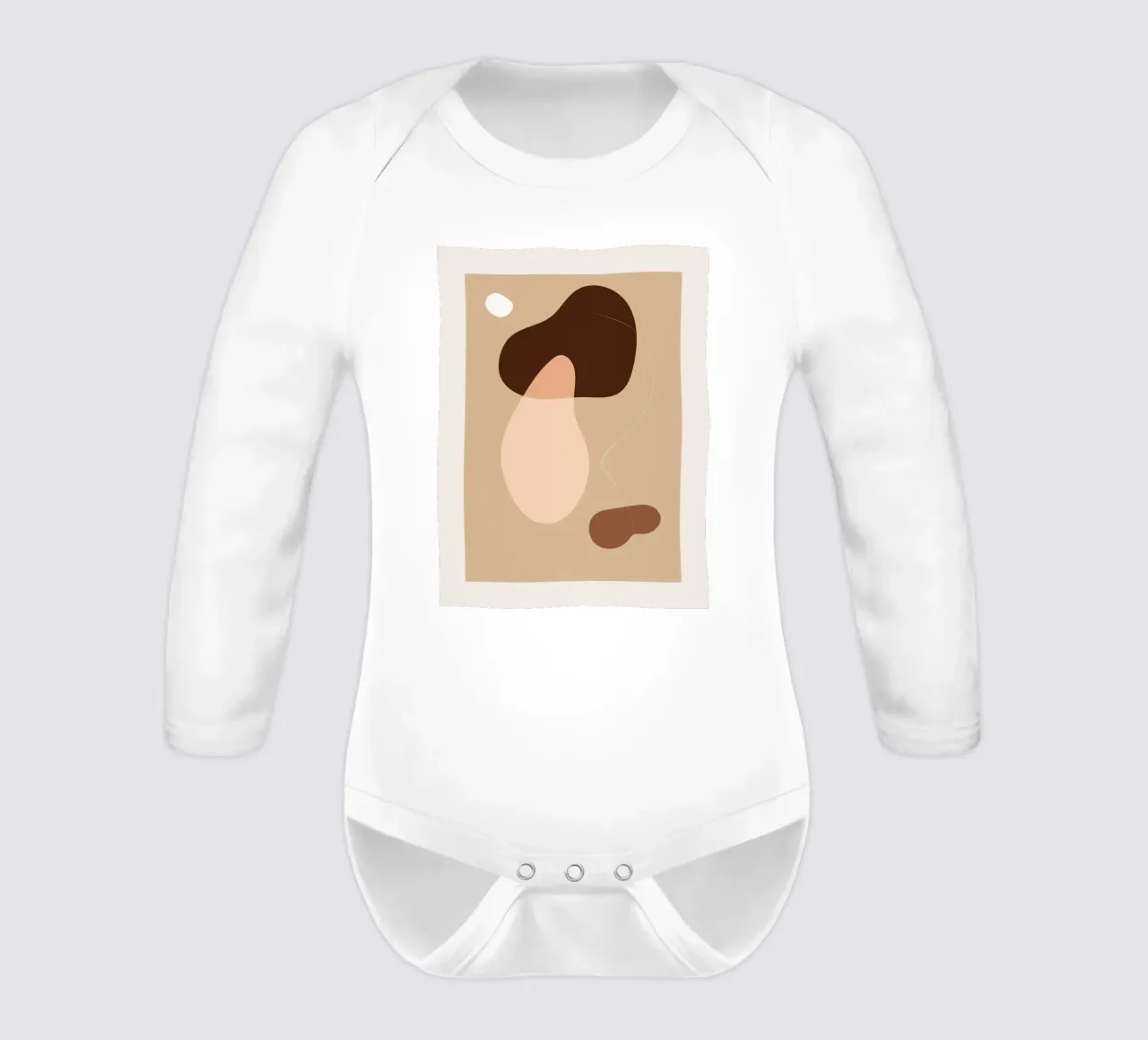 Organic shapes - boho chic long-sleeve baby romper by Whole©