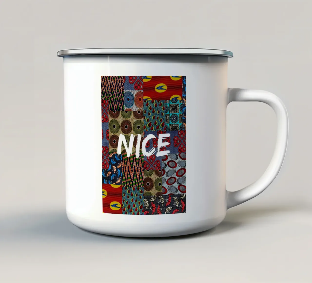 Nice emaille mok van Mathudace Créas