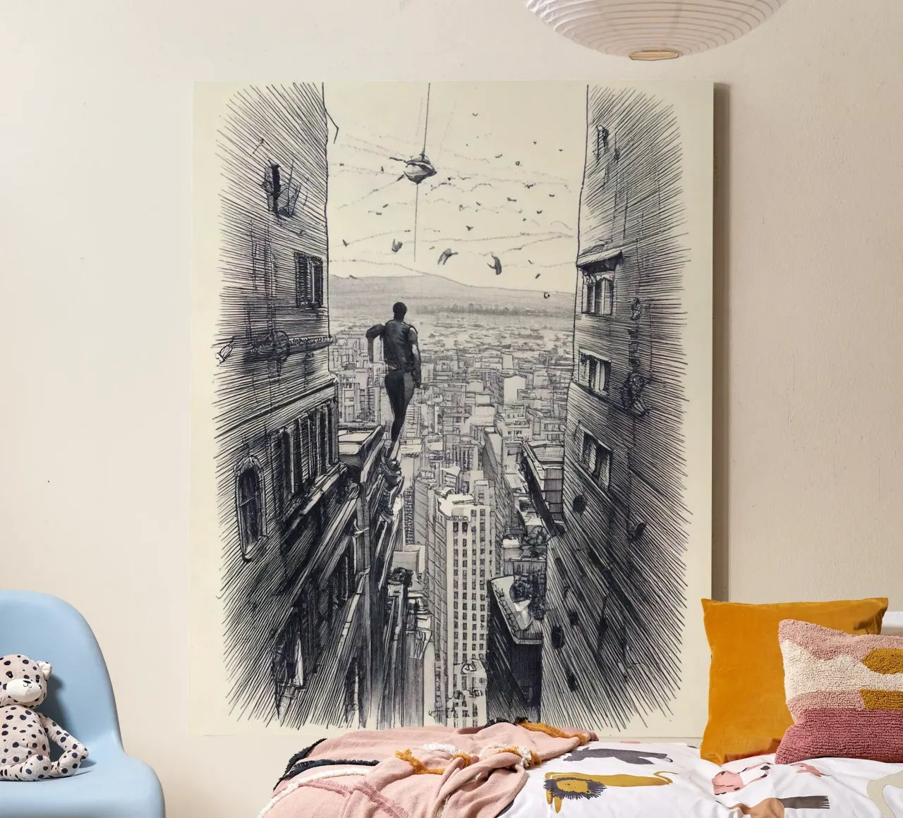 Dancing buildings tela con Cornice a cassetta da tylerstudio