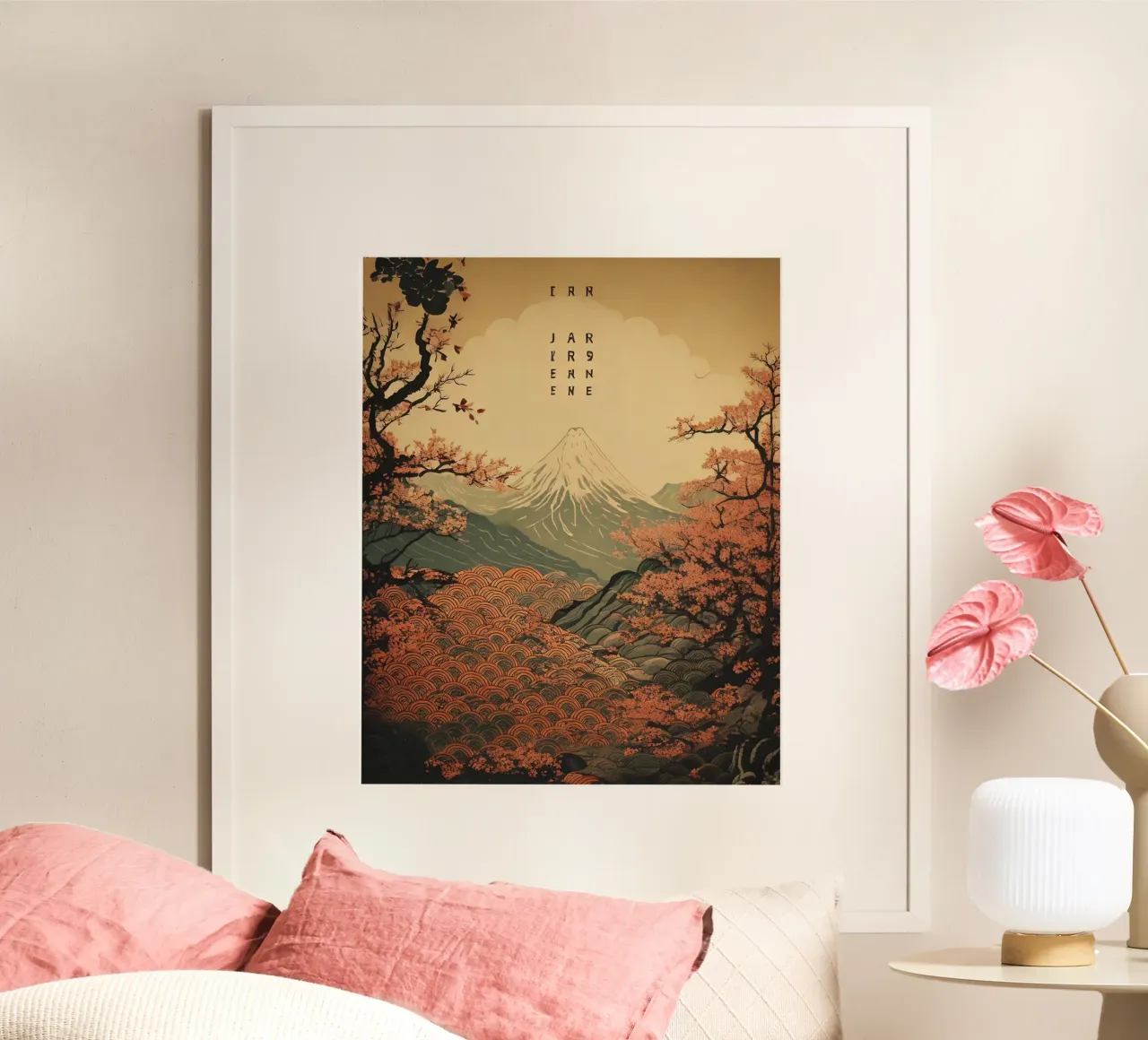 Montagne sacrée poster avec cadre en aluminium de tylerstudio