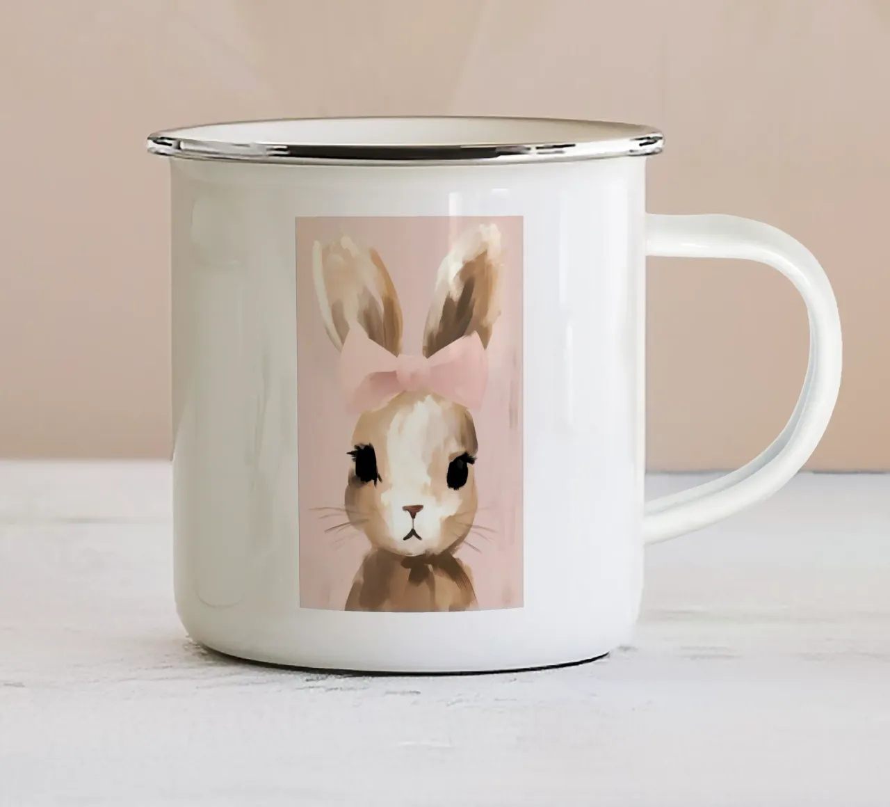 Coniglietto per bambina tazza in smalto da IamHomeStudio