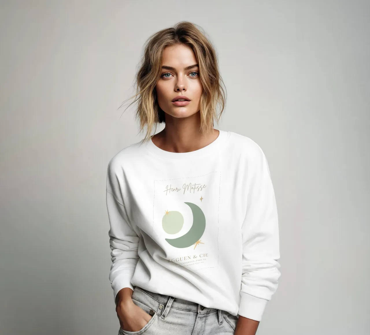 Sage Green Henri Matisse Abstract Print Sweatshirt von pdigitalprints
