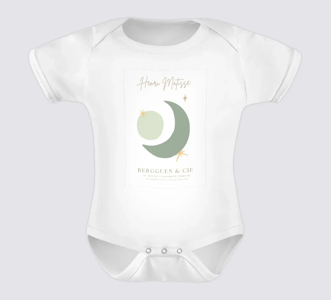 Sage Green Henri Matisse Abstract Print Kurzarm Babybody von pdigitalprints