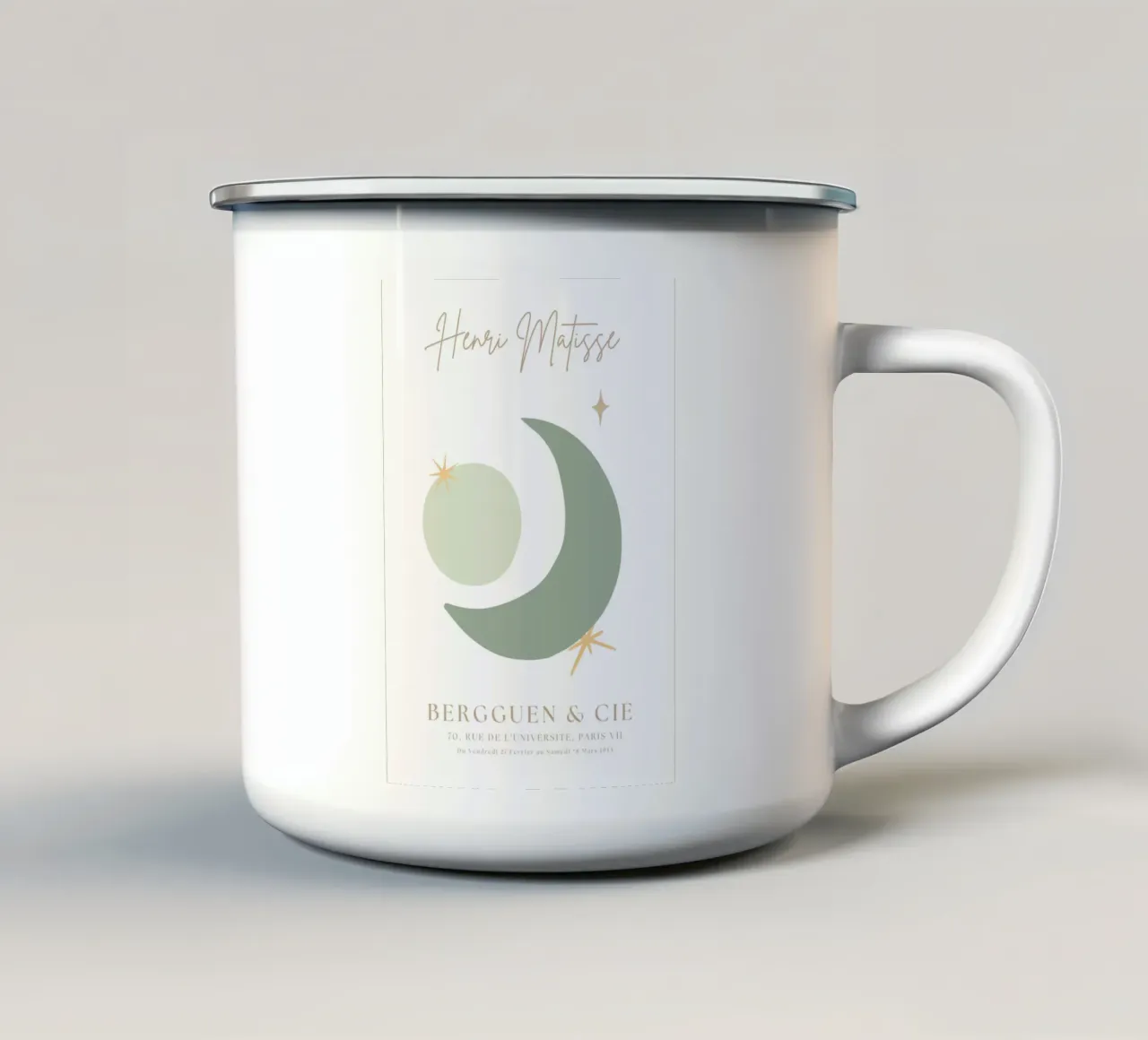 Sage Green Henri Matisse Abstract Print Emaille Tasse von pdigitalprints