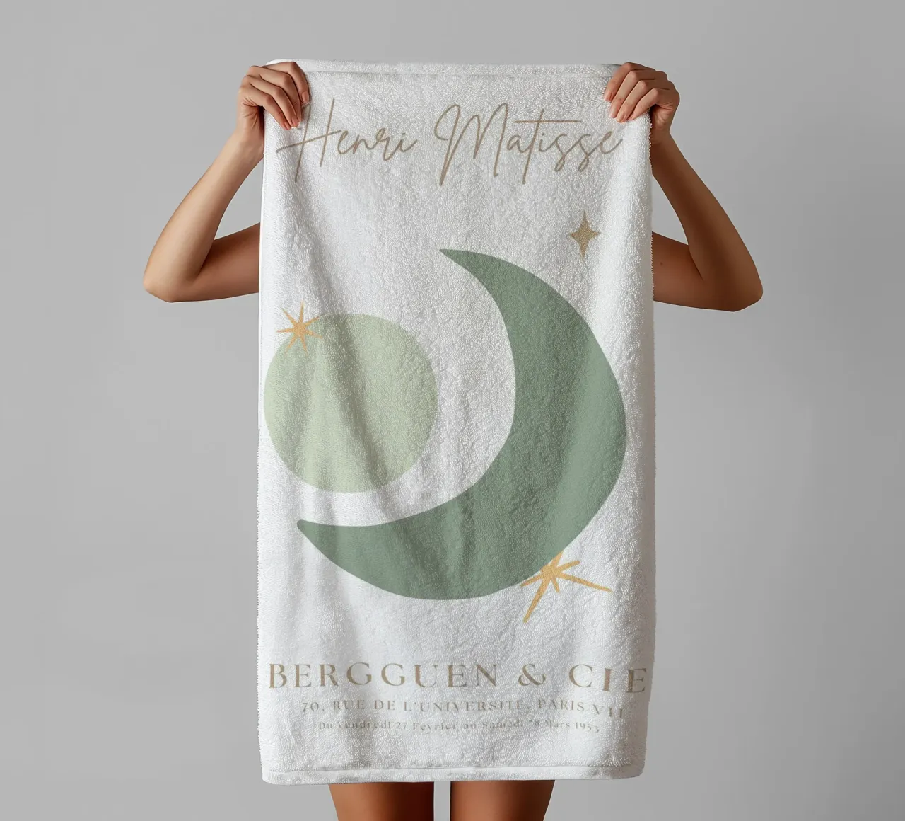 Sage Green Henri Matisse Abstract Print Handtuch von pdigitalprints