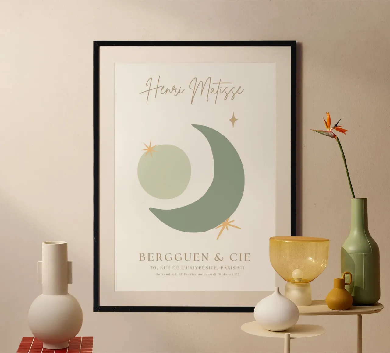Sage Green Henri Matisse Abstract Print Hahnemühle von pdigitalprints
