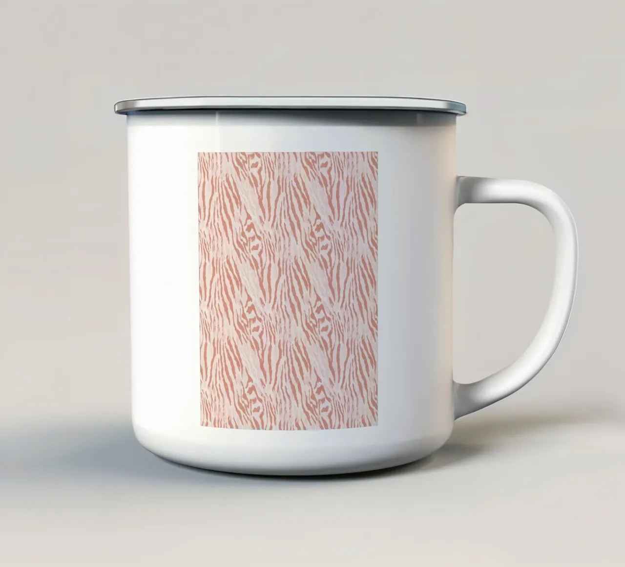 Zebra Tigre Stampa Animale In Rosa Tan Arancione Boho Chic Y2K tazza in smalto da Gentle Echoes Art