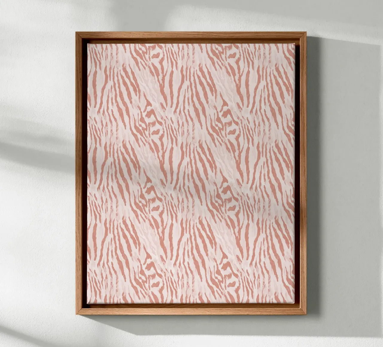 Zebra tijger dierenprint in Rose Tan Orange Boho Chic Y2K canvas van Gentle Echoes Art