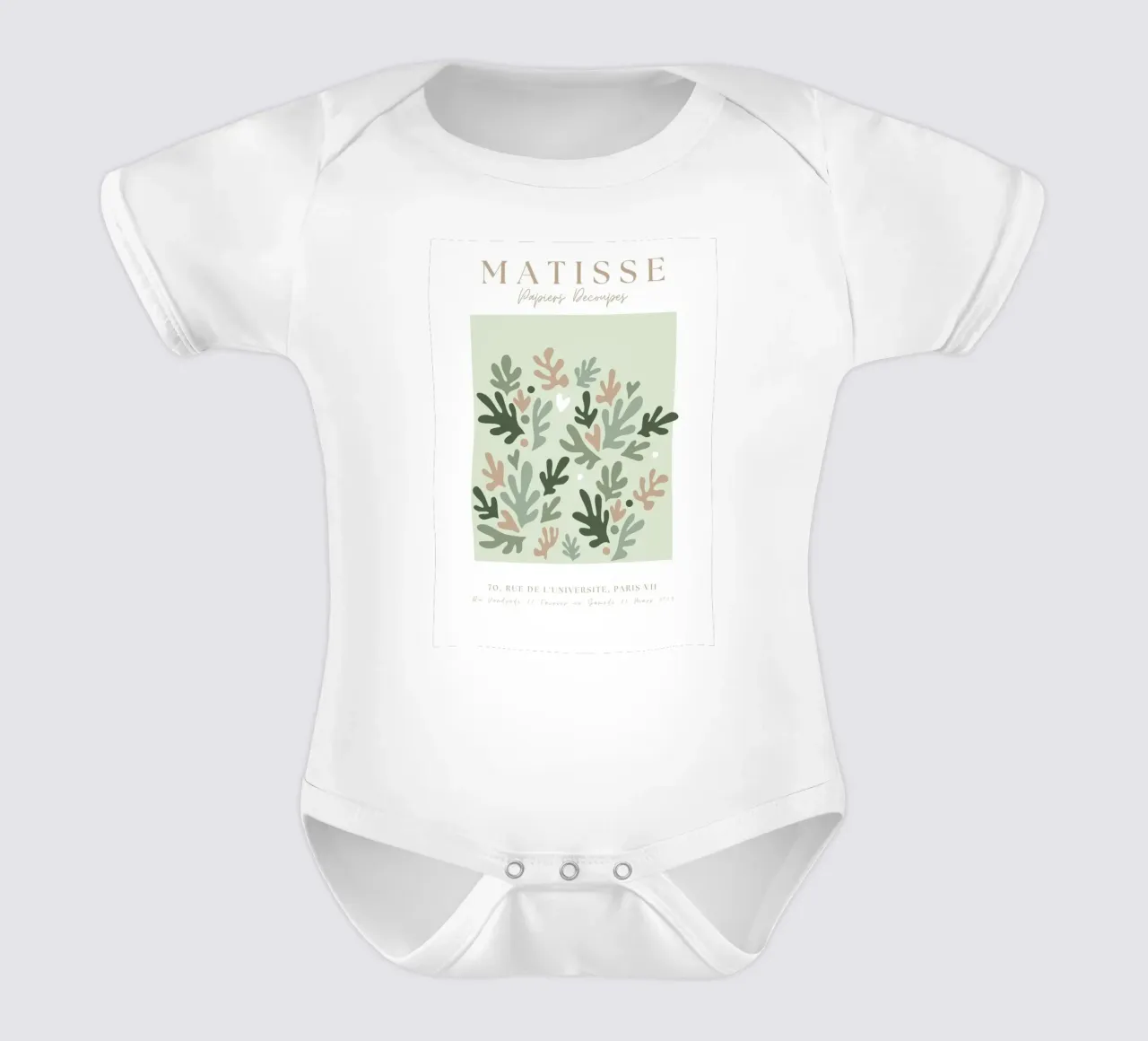 Henri Matisse Abstract Art,Matisse Cut Out Art,Sage Green Kurzarm Babybody von pdigitalprints