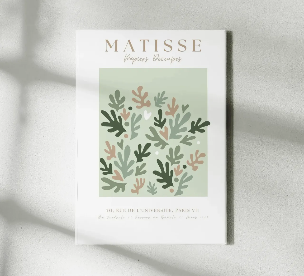 Henri Matisse Abstract Art,Matisse Cut Out Art,Sage Green canvas with Floater frame by pdigitalprints
