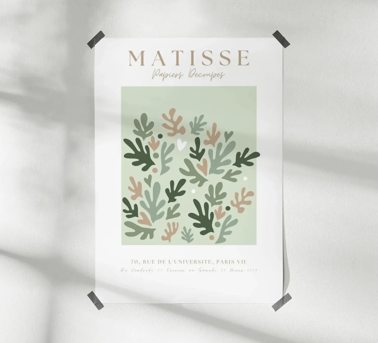 Henri Matisse Abstract Art,Matisse Cut Out Art,Sage Green poster with plastic frame by pdigitalprints