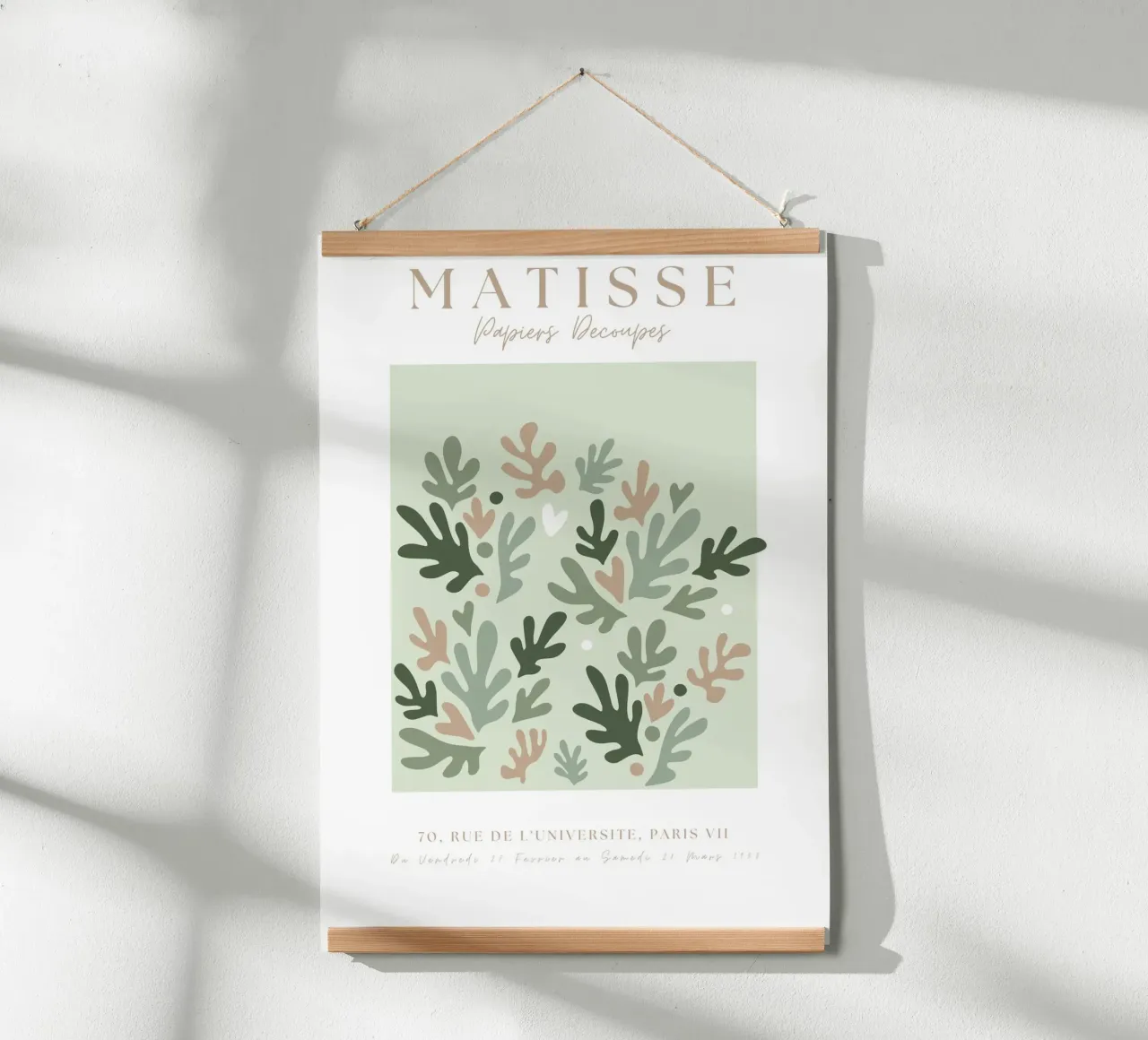Henri Matisse Abstract Art,Matisse Cut Out Art,Sage Green poster with plastic frame by pdigitalprints